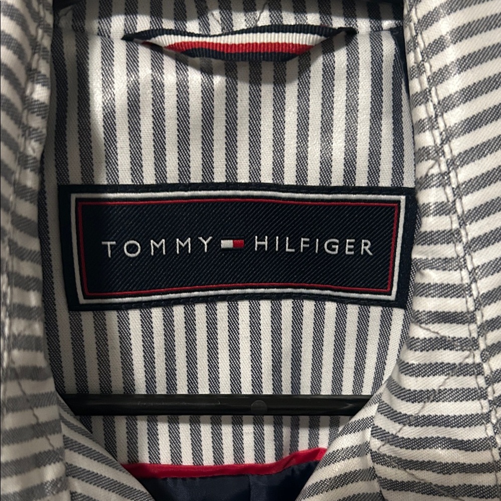 Tommy Hilfiger Coated Striped Trench Coat. Size S - Picture 5 of 16